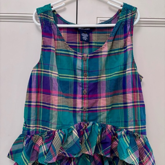 ralph lauren ruffle sleeveless blouse size 12 - Picture 1 of 2